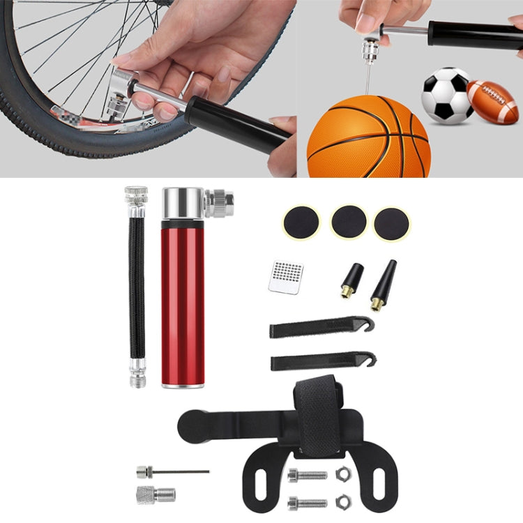 Manual Mini Portable Bicycle Aluminum Alloy Pump+ Glue-free Tire Patch + Fish-shaped Tire Lever, Inflator + Glue-free Tire Patch + Fish-shaped Tire Lever Black, Inflator + Glue-free Tire Patch + Fish-shaped Tire Lever Red...