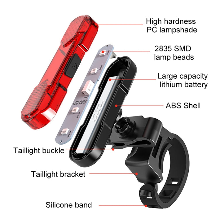 Bicycle USB Rechargeable Taillight LED Tail Lamp