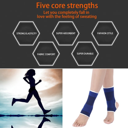 2 PCS Elastic Sports Ankle Support Guards, Size: 19 x 8cm (Royal Blue), Ankle Support Size: 8 x 19cm