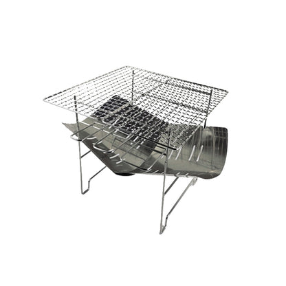 Outdoor Camp Portable Folding Stainless Steel Barbecue Charcoal Grill + Wire Mesh, Upgrade A