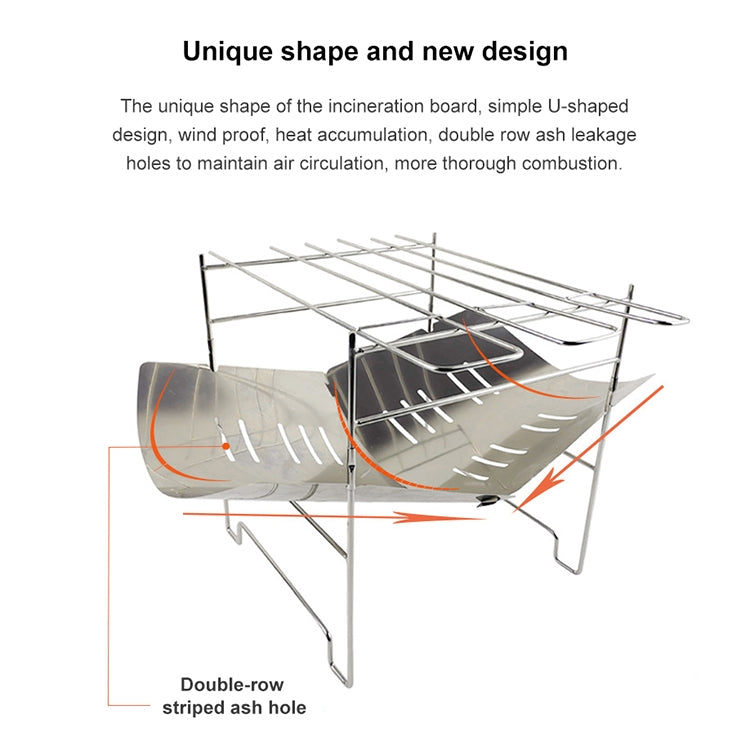 Outdoor Camp Portable Folding Stainless Steel Barbecue Charcoal Grill + Wire Mesh, Upgrade A