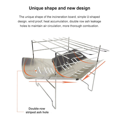 Outdoor Camp Portable Folding Stainless Steel Barbecue Charcoal Grill + Wire Mesh, Upgrade A
