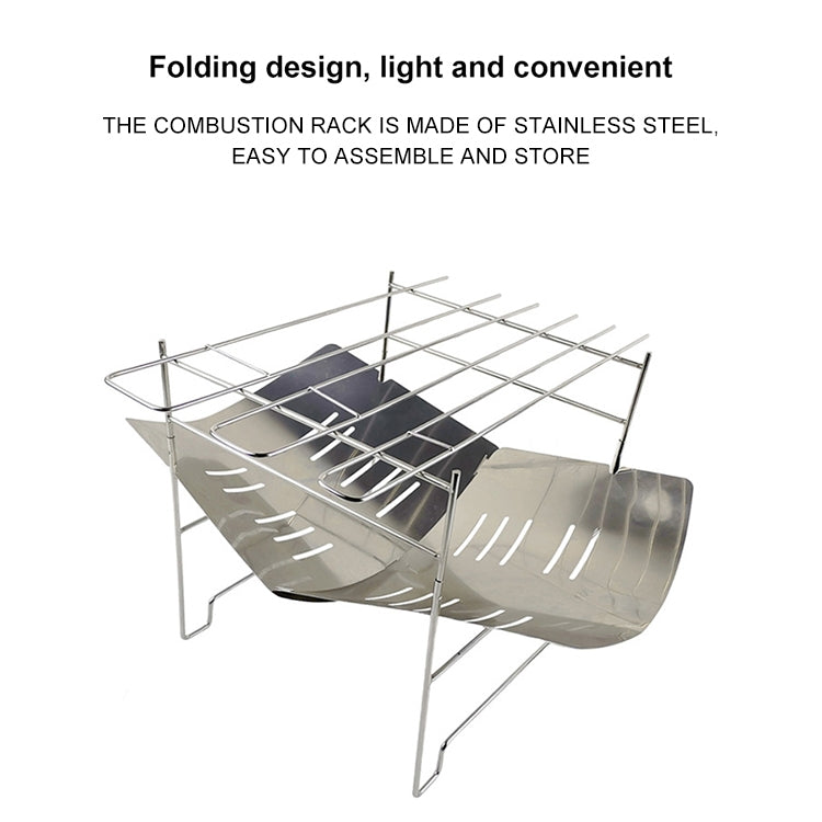 Outdoor Camp Portable Folding Stainless Steel Barbecue Charcoal Grill + Base Plate, Upgrade B
