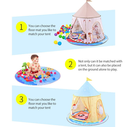Children Cartoon Floor Mat Indoor Toy Tent Cotton Pad Crawling Mat, Diameter: 140cm,  Random Styles Delivery, Floor Mat