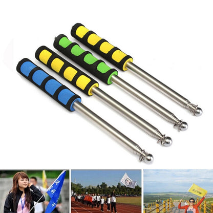 1.6M 7 Knots Telescopic Stainless Steel Rubber Sleeve Teaching Stick Guide Signal Flag, Random Color Delivery, 1.6M 7 Knots