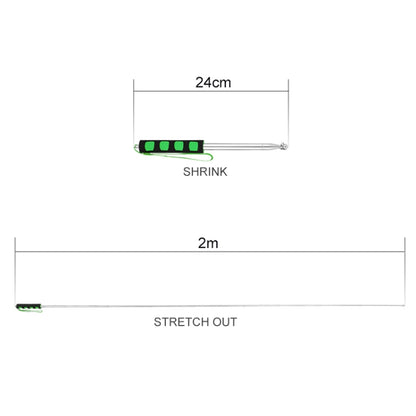 1.6M 7 Knots Telescopic Stainless Steel Rubber Sleeve Teaching Stick Guide Signal Flag, Random Color Delivery, 1.6M 7 Knots