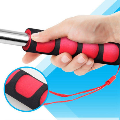 1.6M 7 Knots Telescopic Stainless Steel Rubber Sleeve Teaching Stick Guide Signal Flag, Random Color Delivery, 1.6M 7 Knots