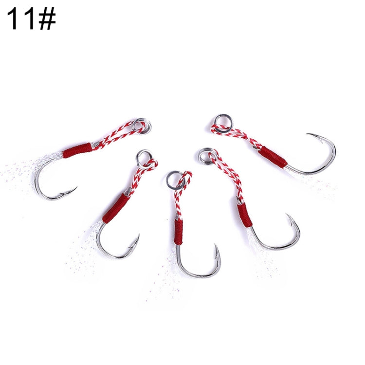 5pcs / Pack HENGJIA 11# Tied Wire Iron Hook Deep Sea Fishing Hook, 11#