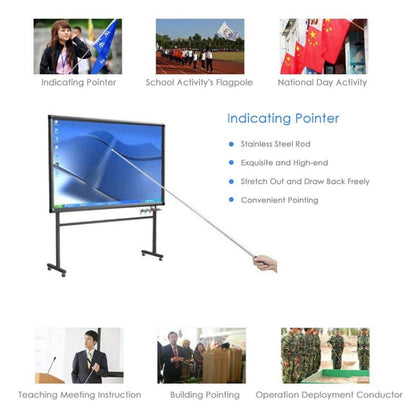 2M 9 Knots Telescopic Stainless Steel Rubber Sleeve Teaching Stick Guide Signal Flag, Random Color Delivery, 2M 9 Knots