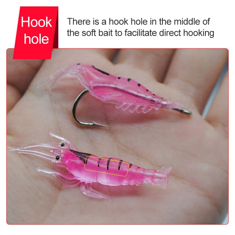 10 PCS 4cm Fishing Soft Artificial Shrimp Bait Lures Popper Poper Baits with Hook, Pink Shrimp with Hook, Green Shrimp with Hook, Transparent Shrimp with Hook, Artificial Shrimp with Hook, Luminous Shrimp with Hook