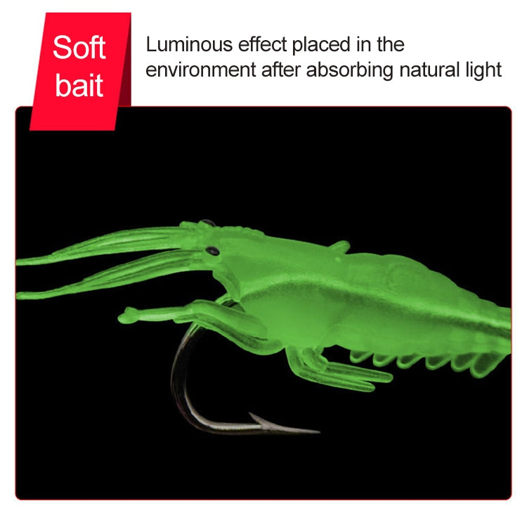 10 PCS 4cm Fishing Soft Artificial Shrimp Bait Lures Popper Poper Baits with Hook, Pink Shrimp with Hook, Green Shrimp with Hook, Transparent Shrimp with Hook, Artificial Shrimp with Hook, Luminous Shrimp with Hook