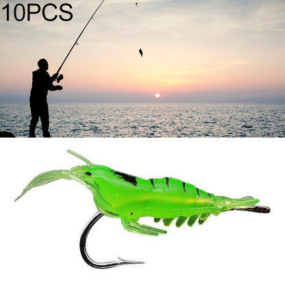 10 PCS 4cm Fishing Soft Artificial Shrimp Bait Lures Popper Poper Baits with Hook, Pink Shrimp with Hook, Green Shrimp with Hook, Transparent Shrimp with Hook, Artificial Shrimp with Hook, Luminous Shrimp with Hook