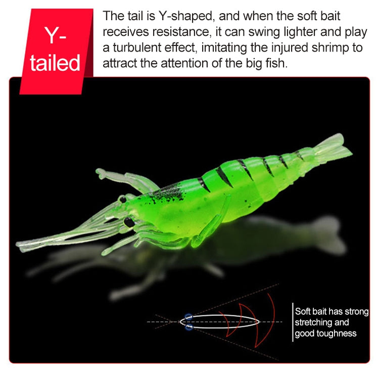 10 PCS 4cm Fishing Soft Bait Lures Popper Poper Baits, Artificial Shrimp, Luminous Shrimp, Pink Shrimp, Green Shrimp, Transparent Shrimp