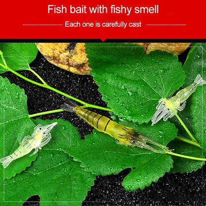 10 PCS 4cm Fishing Soft Bait Lures Popper Poper Baits, Artificial Shrimp, Luminous Shrimp, Pink Shrimp, Green Shrimp, Transparent Shrimp