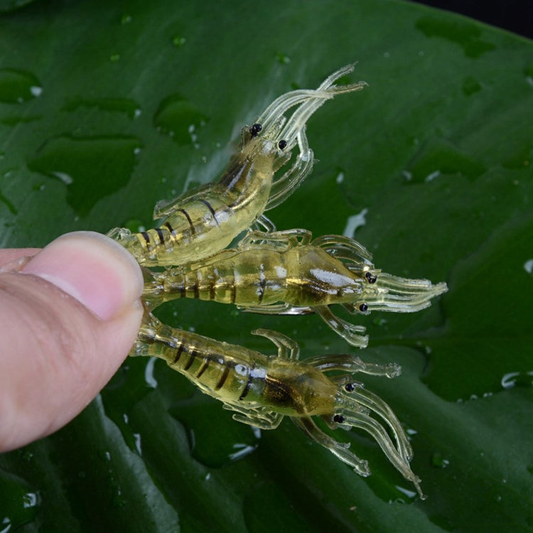 10 PCS 4cm Fishing Soft Bait Lures Popper Poper Baits, Artificial Shrimp, Luminous Shrimp, Pink Shrimp, Green Shrimp, Transparent Shrimp