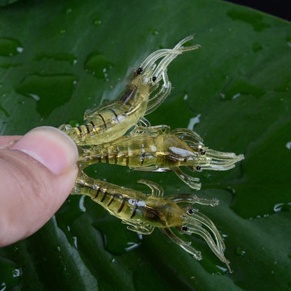 10 PCS 4cm Fishing Soft Bait Lures Popper Poper Baits, Artificial Shrimp, Luminous Shrimp, Pink Shrimp, Green Shrimp, Transparent Shrimp