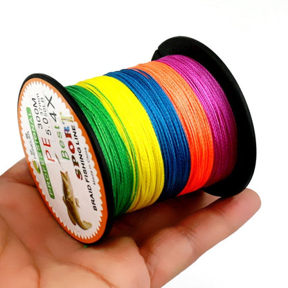 HENGJIA Colorful 2.0# 0.24mm 28LB 11.3kg Tension 300m Extra Strong 4 Shares Braid PE Fishing Line Kite Line, 2.0# 0.24mm 28LB
