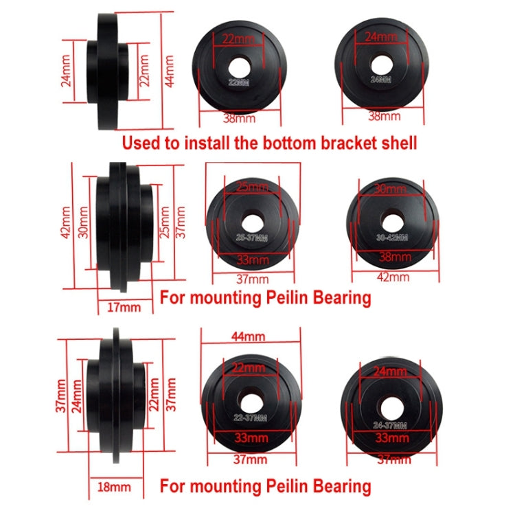 BIKERSAY BT040S2 Bicycle Press-in Type Axis Bracket Static Installation Removal Tool Set, Professional Edition, BT040S2