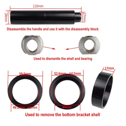 BIKERSAY BT040S2 Bicycle Press-in Type Axis Bracket Static Installation Removal Tool Set, Professional Edition, BT040S2