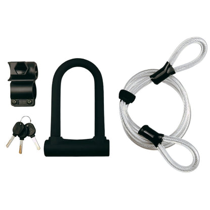 BIKERSAY BK020A Bicycle Anti-theft U-shaped Lock, With Wire Rope, BK020A