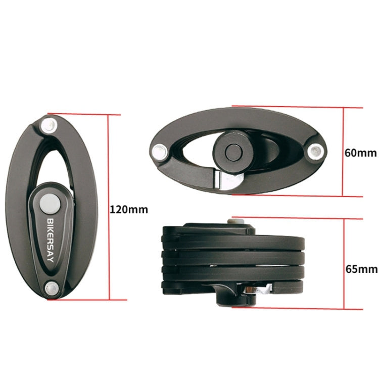 BIKERSAY BK012A Bike Foldable Code Lock Bicycle Anti-theft Lock with Reflective Sticker, BK012A