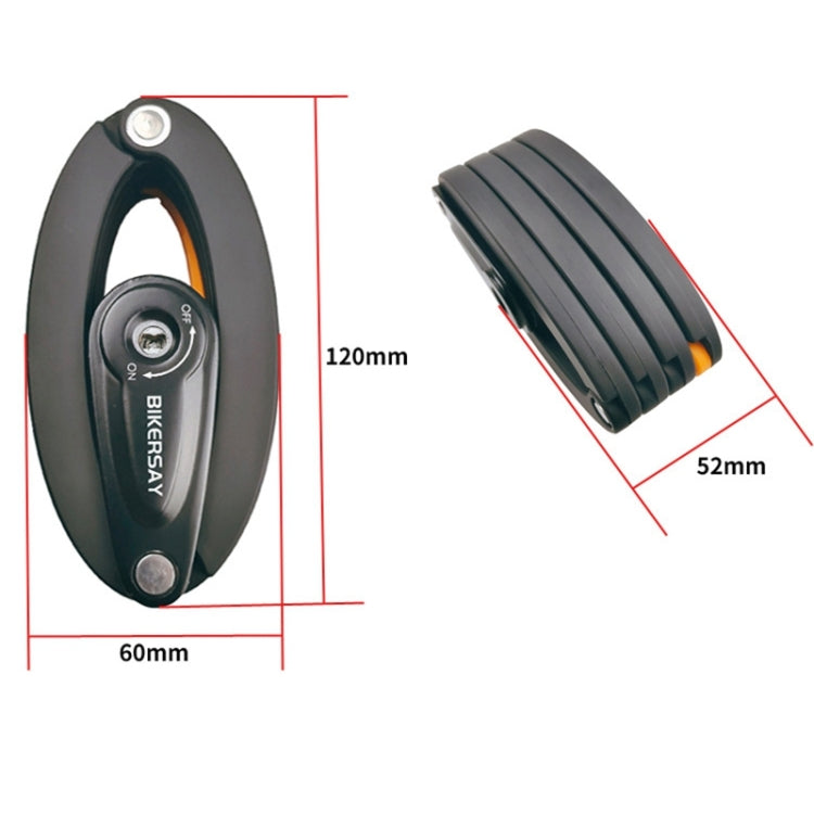BIKERSAY BK012B Bike Foldable Key Lock Bicycle Anti-theft Lock with Reflective Sticker, BK012B