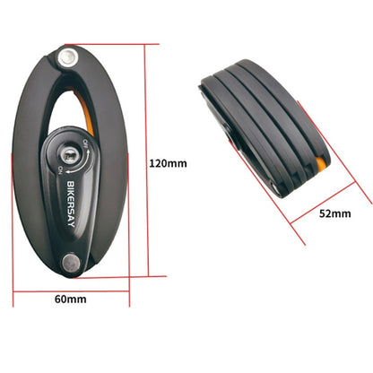 BIKERSAY BK012B Bike Foldable Key Lock Bicycle Anti-theft Lock with Reflective Sticker, BK012B
