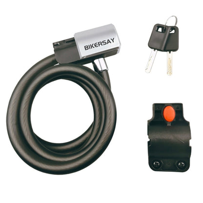BIKERSAY BK011 Bicycle Key Lock Portable Anti-theft Lock Steel Cable Lock with Lock Frame, BIKERSAY BK011