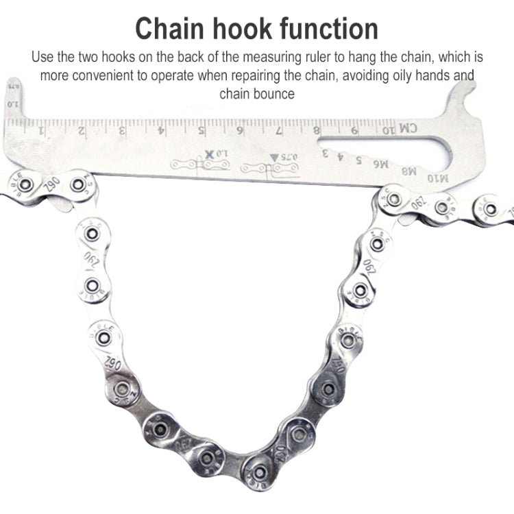 BIKERSAY BT035S Bicycle Chain Wear Checker MTB Chains Gauge Measurement Ruler Repair Tool, BT035S