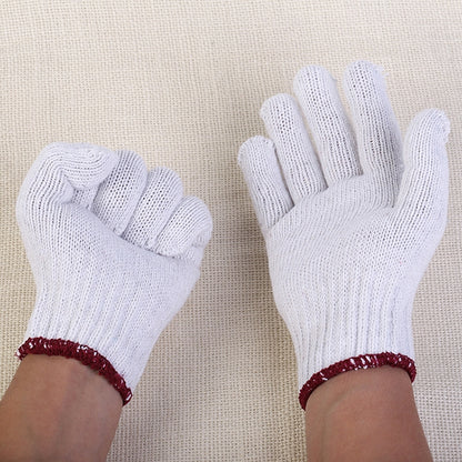 12 Pairs Labor Supplies Breathable Wear-Resistant Protection Cotton Yarn Gloves, 12 Pairs