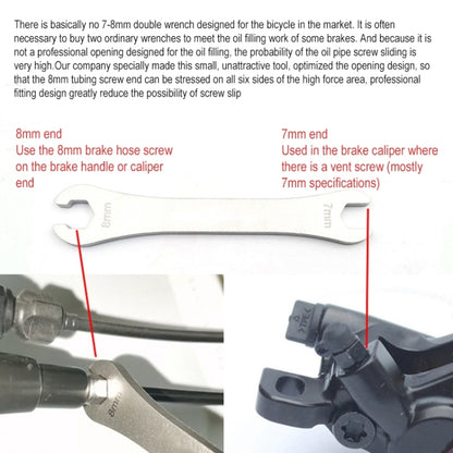 BIKERSAY BT049 Bike Oil Disc Brake Screw Wrench 7 / 8mm, BT049