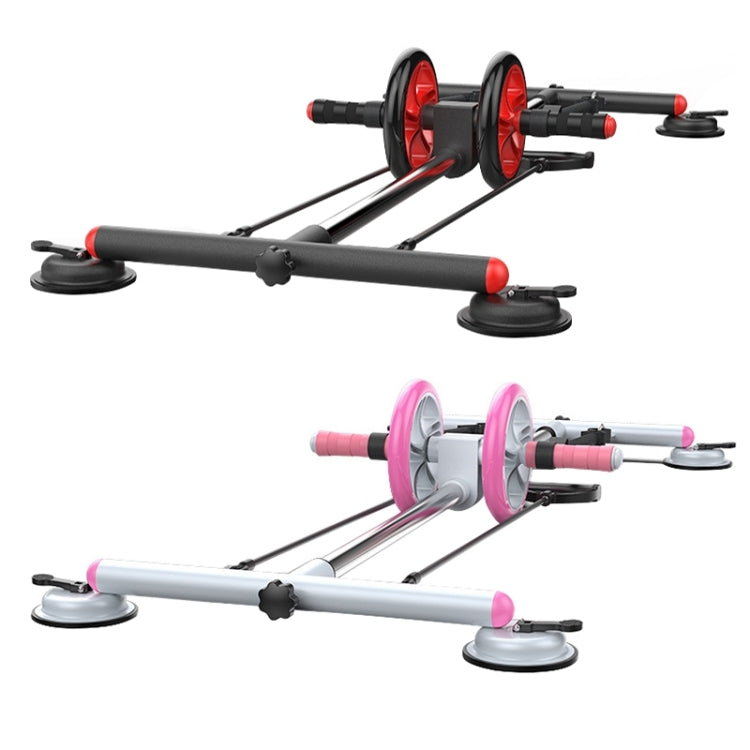 Household Suction Cup Style Multifunctional Silent Abdominal Wheel Rowing Machine Sit-up Device, Suction Cup Ab Wheel(Black Red), Suction Cup Ab Wheel(Pink + White)