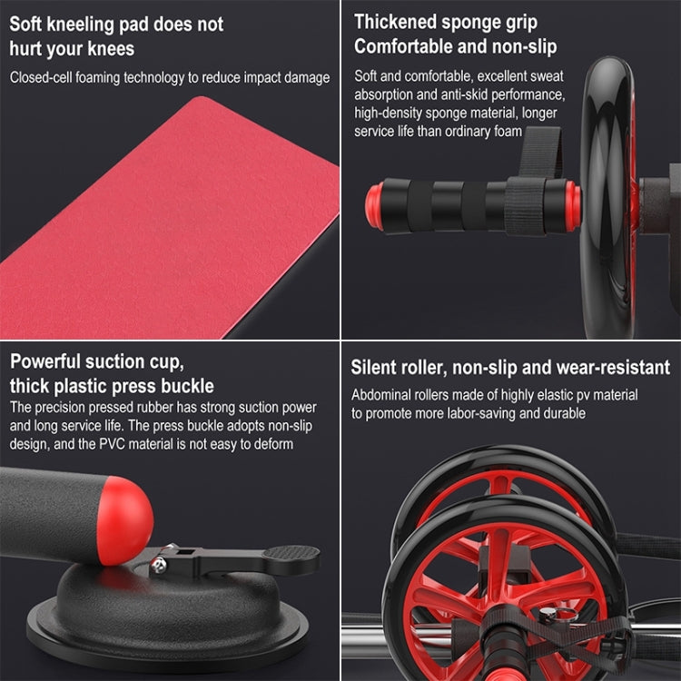 Household Suction Cup Style Multifunctional Silent Abdominal Wheel Rowing Machine Sit-up Device, Suction Cup Ab Wheel(Black Red), Suction Cup Ab Wheel(Pink + White)