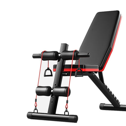 189-1 Standard Edition Household Folding Multifunctional Dumbbell Bench Sit-up Bench Weightlifting Bed with Pull Rope, Standard Edition