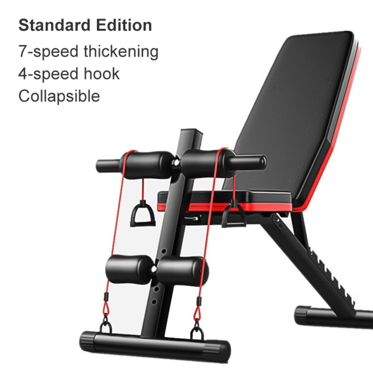 189-1 Standard Edition Household Folding Multifunctional Dumbbell Bench Sit-up Bench Weightlifting Bed with Pull Rope, Standard Edition