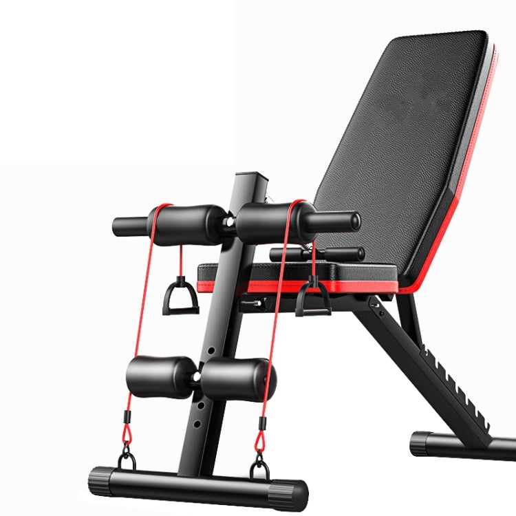 189-2 Ultimate Edition Household Folding Multifunctional Bold Main Frame Dumbbell Bench Sit-up Bench Weightlifting Bed with Pull Rope, Ultimate Edition