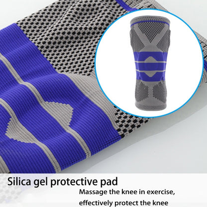 Outdoor Fitness Mountaineering Knit Protection Silicone Anti - collision Spring Support Sports Knee Protector, Size: M, Size: M