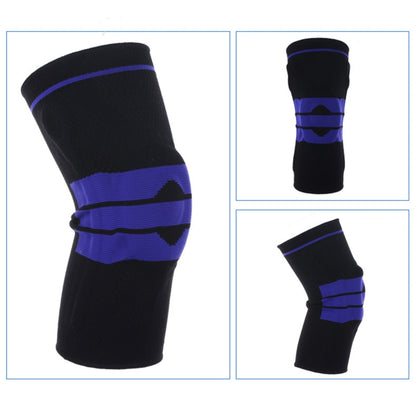 Outdoor Fitness Mountaineering Knit Protection Silicone Anti - collision Spring Support Sports Knee Protector, Size: L, Size: L