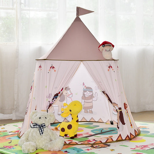 Indian Castle Children Indoor Outdoor Tent Mongolian Yurt Toy House, Indian Castle with Base Cloth