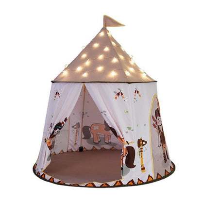Indian Castle Children Indoor Outdoor Tent Mongolian Yurt Toy House with Base Cloth, Indian Castle