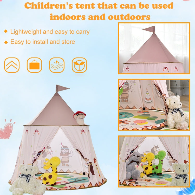 Indian Castle Children Indoor Outdoor Tent Mongolian Yurt Toy House with Base Cloth, Indian Castle