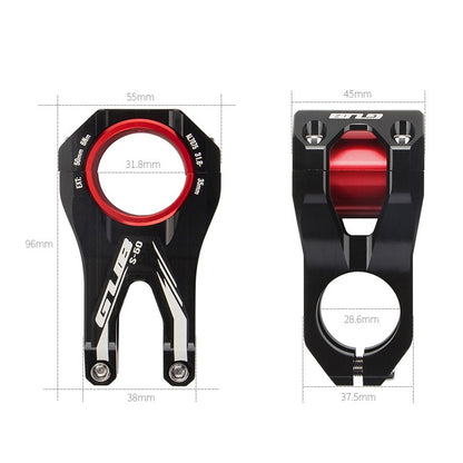 GUB S-50 31.8mm - 35mm Aluminum Alloy Bike Stem, S-50 Black