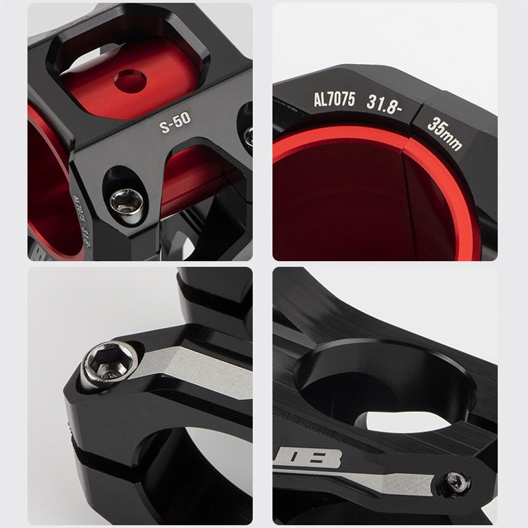 GUB S-50 31.8mm - 35mm Aluminum Alloy Bike Stem, S-50 Black