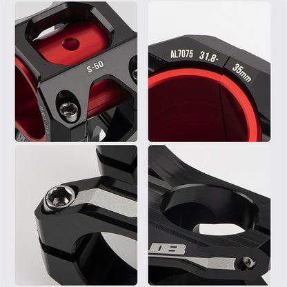 GUB S-50 31.8mm - 35mm Aluminum Alloy Bike Stem, S-50 Black