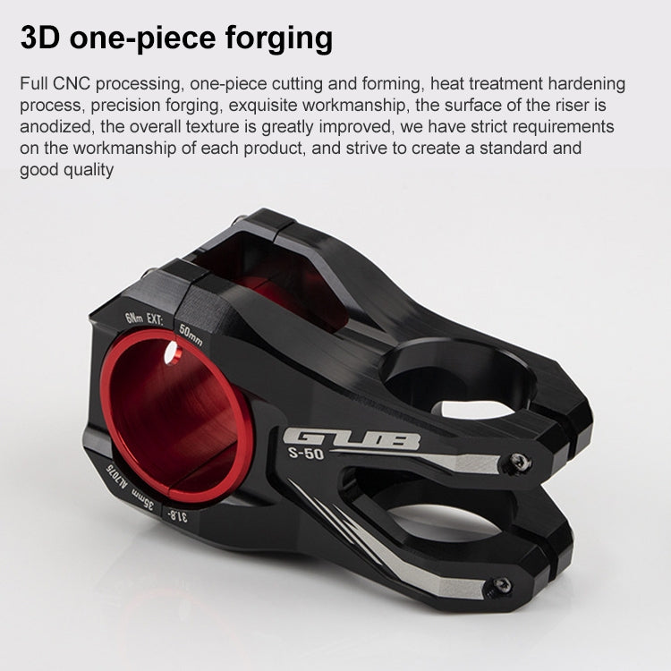 GUB S-50 31.8mm - 35mm Aluminum Alloy Bike Stem, S-50 Black