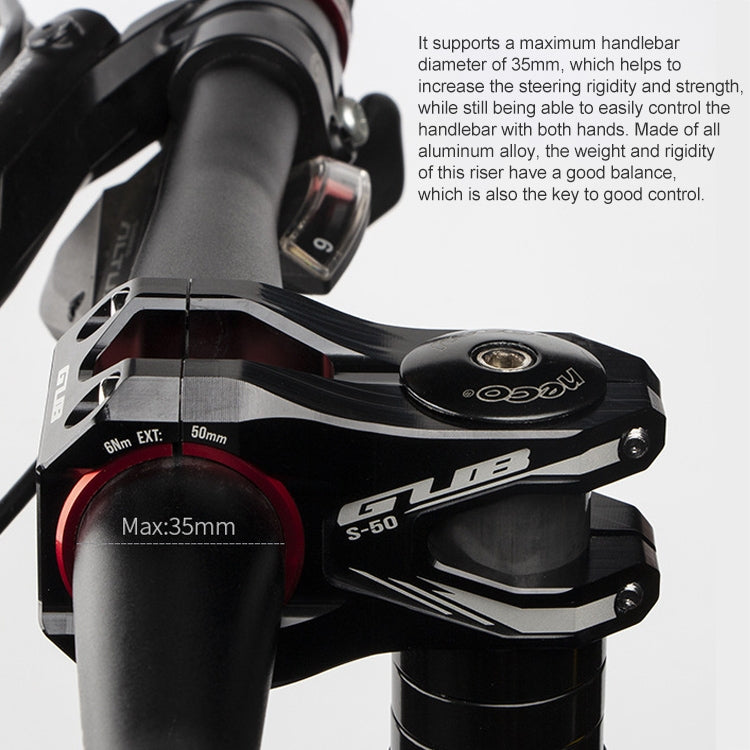GUB S-50 31.8mm - 35mm Aluminum Alloy Bike Stem, S-50 Black
