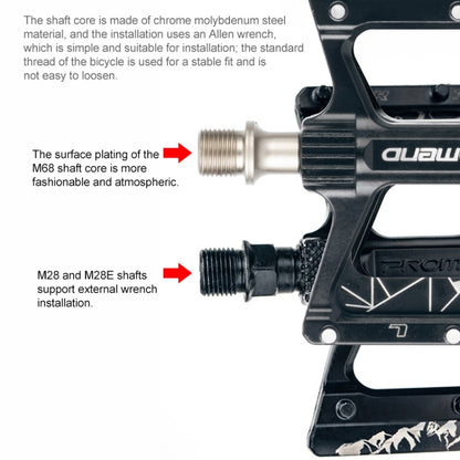 PROMEND PD-M28 1 Pair Bicycle Aluminum Alloy DU Bearings Pedals, PD-M28