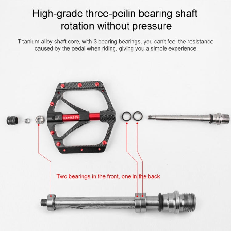 PROMEND PD-M82-TI 1 Pair Mountain Bicycle Titanium Alloy Shaft 3-Bearings Wide Pedals, PD-M82-TI