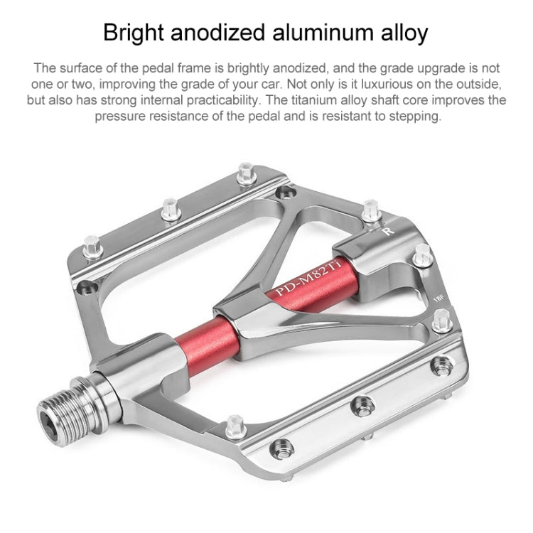 PROMEND PD-M82-TI 1 Pair Mountain Bicycle Titanium Alloy Shaft 3-Bearings Wide Pedals, PD-M82-TI