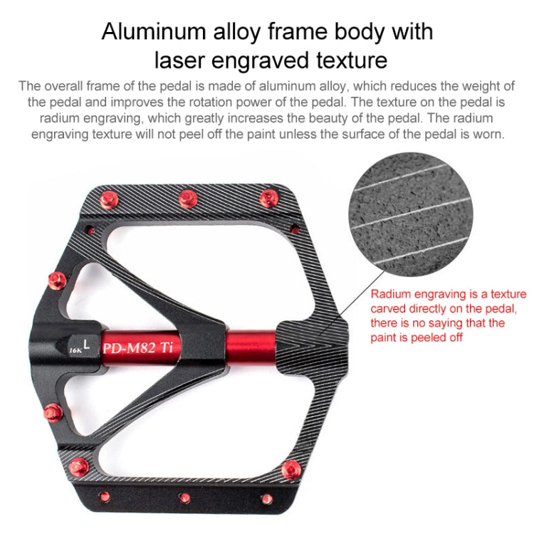 PROMEND PD-M82-TI 1 Pair Mountain Bicycle Titanium Alloy Shaft 3-Bearings Wide Pedals, PD-M82-TI